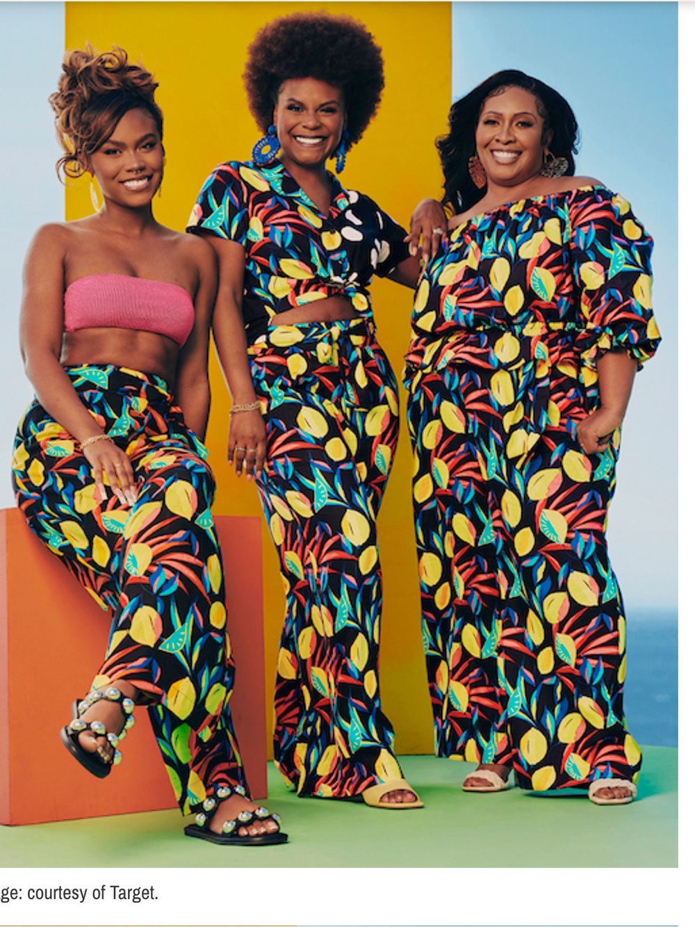 Women’s Navy Lemon Print Wide-Leg Pants